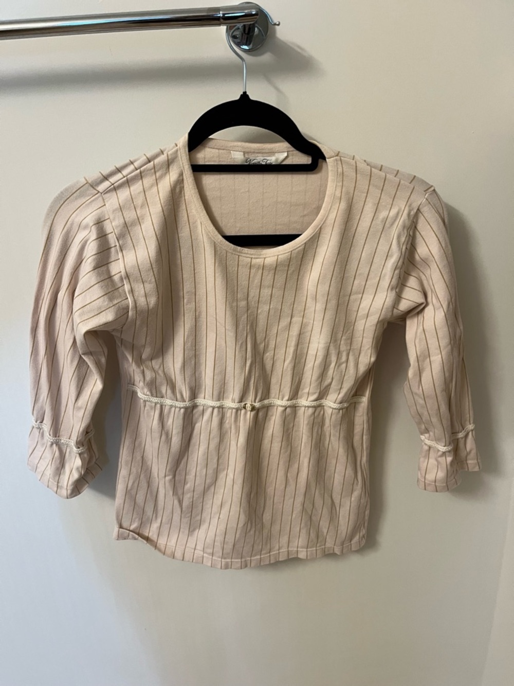 Vanity Fair Light Pink Striped Pajama Top